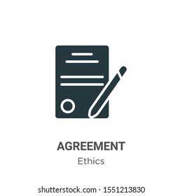 Agreement vector icon on white background. Flat vector agreement icon symbol sign from modern ethics collection for mobile concept and web apps design.