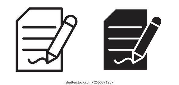 Agreement vector icon set in black color.