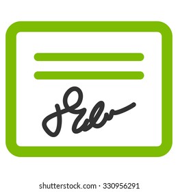 Agreement vector icon. Style is bicolor flat symbol, eco green and gray colors, rounded angles, white background.