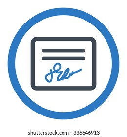Agreement vector icon. Style is bicolor flat rounded symbol, smooth blue colors, rounded angles, white background.
