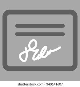 Agreement vector icon. Style is bicolor flat symbol, dark gray and white colors, rounded angles, silver background.