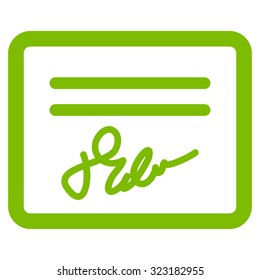 Agreement vector icon. Style is flat symbol, eco green color, rounded angles, white background.