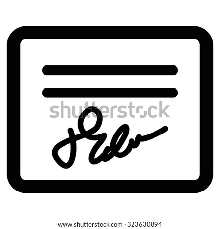 Agreement vector icon. Style is flat symbol, black color, rounded angles, white background.