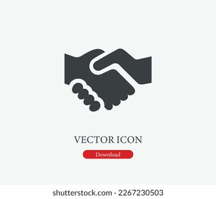 Agreement vector icon. Symbol in Line Art Style for Design, Presentation, Website or Mobile Apps Elements, Logo. Handshake symbol illustration. Pixel vector graphics - Vector
