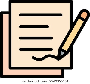 Agreement Vector Line Filled Icon Design