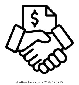 Agreement Vector Line Icon Design