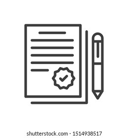 Agreement vector outline icon. Illustration style EPS  10 file format 