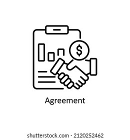 Agreement vector Outline icon for web isolated on white background EPS 10 file