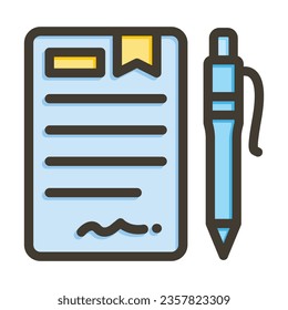Agreement Vector Thick Line Filled Colors Icon For Personal And Commercial Use.
