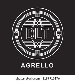 agrello coin Cryptocurrency  icon with black background