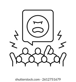 agression people line icon vector. agression people sign. isolated contour symbol black illustration