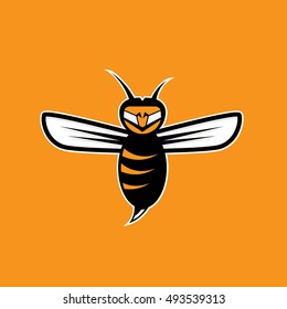 agressive bee or wasp mascot vector design template