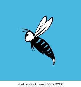 agressive bee or wasp mascot vector design template
