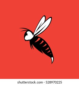 agressive bee or wasp mascot vector design template
