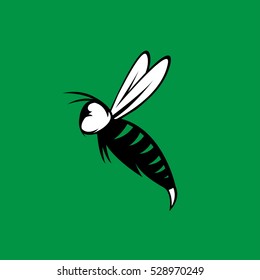agressive bee or wasp mascot vector design template