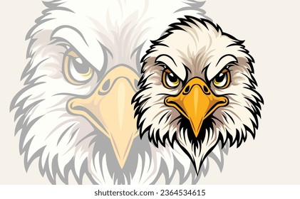 agressive eagle face mascot design