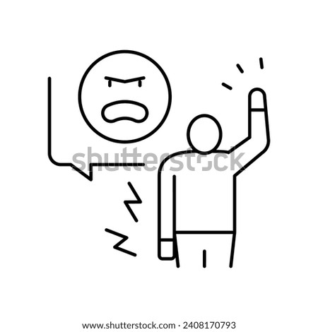 agressive person line icon vector. agressive person sign. isolated contour symbol black illustration