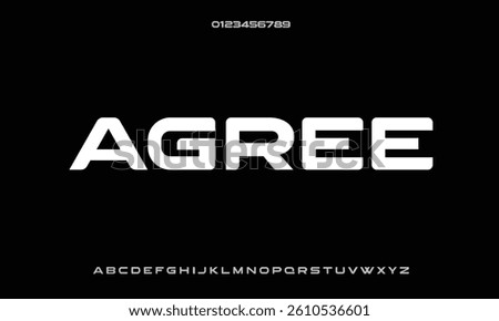 AGRESSIVE vector font alphabet with numbers