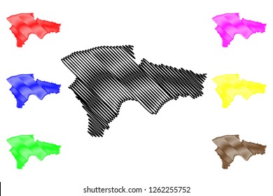 Agri (Provinces of the Republic of Turkey) map vector illustration, scribble sketch Agri ili map