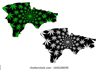 Agri (Provinces of the Republic of Turkey) map is designed cannabis leaf green and black, Agri ili map made of marijuana (marihuana,THC) foliage,