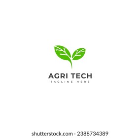 Agri tech, elementos de plantilla de diseño de logotipo de tecnología Leaf. Ilustración vectorial. Nuevo logo moderno.