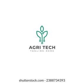 Agri tech, elementos de plantilla de diseño de logotipo de tecnología Leaf. Ilustración vectorial. Nuevo logo moderno.