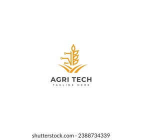 Agrotech, Leaf tech, Wheat Tech, Grain teck elementos de plantilla de diseño de logotipo. Ilustración vectorial. Nuevo logo moderno.