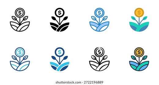 Agribusiness icons set multiple style collection. Editable stroke 
