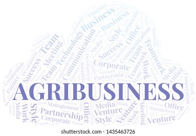 Agribusiness word cloud. Collage made with text only.