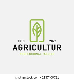 Agricultur Leaf Logo Design Template