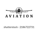 Agricultural aircraft logo design modern farming technology sprayer pesticide plane mountain