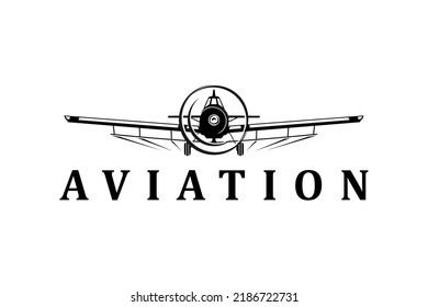 Diseño del logo de la aeronave agrícola moderna tecnología de pulverización de pesticida avión montaña