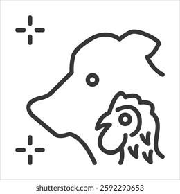 Agricultural Animals Icon Vector Illustration Outline