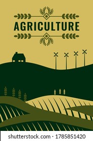 Agricultural background for cover, brochure, flyer, poster, landing page, web banner, annual report layout design template.