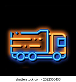 Agricultural Big Cargo Truck neon light sign vector. Glowing bright icon transparent symbol illustration