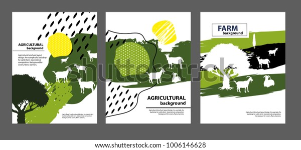 Agricultural Brochure Layout Design Example Backdrop Stock Vector ...