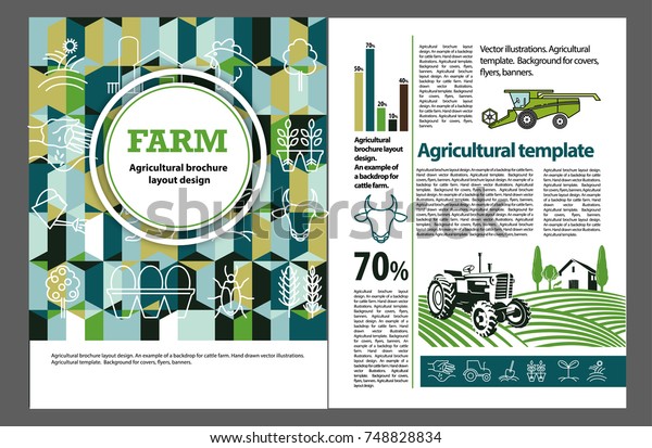 Landwirtschaftliche Broschuren Layout Design Ein Beispiel Stock Vektorgrafik Lizenzfrei 744