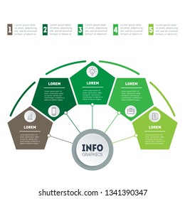 Agricultural brochure layout design template with 5 points. Vector. Farming and agriculture life infographics concept.