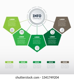 Agricultural brochure layout design template with 5 points. Farming and agriculture life infographics concept.
