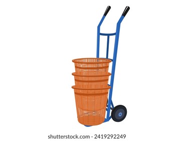 Agricultural cart on white background.