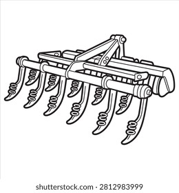 Agricultural chisel plow with spring-tine attachments for soil cultivation