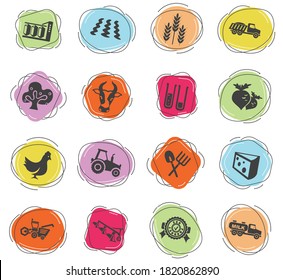 agricultural color vector icons for web and user interface