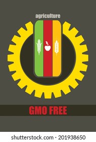 Agricultural concept, non genetically modifies plants, abstract illustration