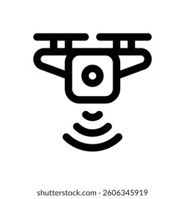 Agricultural drone. Editable stroke vector icon.