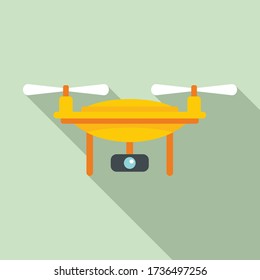 Agricultural drone icon. Flat illustration of agricultural drone vector icon for web design