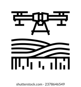 agricultural drone line icon vector. agricultural drone sign. isolated contour symbol black illustration