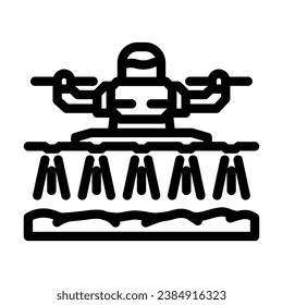 vector de icono de línea de drones agrícola. señal de drones agrícolas. símbolo de contorno aislado ilustración negra