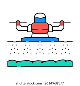 agricultural drone line icon vector. agricultural drone sign. isolated symbol illustration