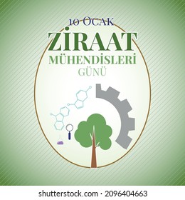 Agricultural engineers day concept vector illustration. Translate: 10 january agricultural engineers day