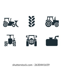 Agricultural Equipment Icons Set for Farming and Agriculture
